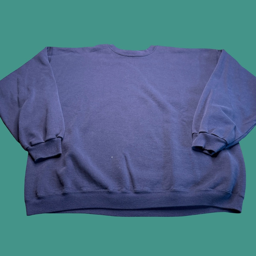 Vintage Hanes Heavyweight Crewneck Sweatshirt XL Navy Made USA 50/50 Blank